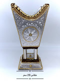 Luxury silver and gold star mandala mabkhara 29cm with pearl beadwork and crown design