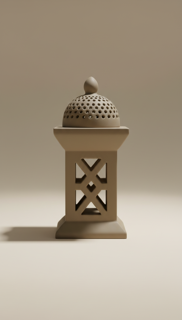 Walnut Wood Mabkhara With Bronze Lid