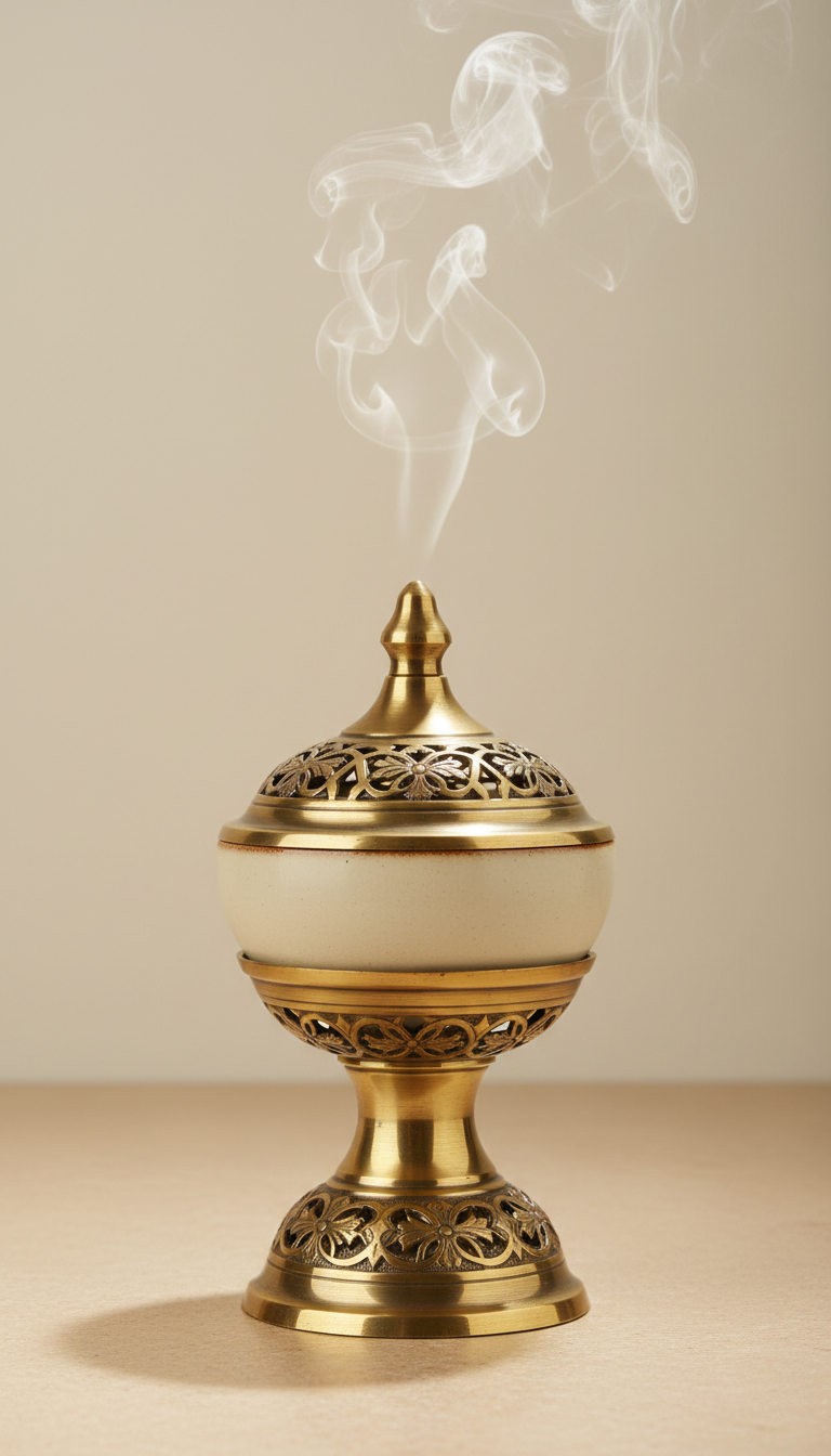 Ceramic Mabkhara With Gold Filigree